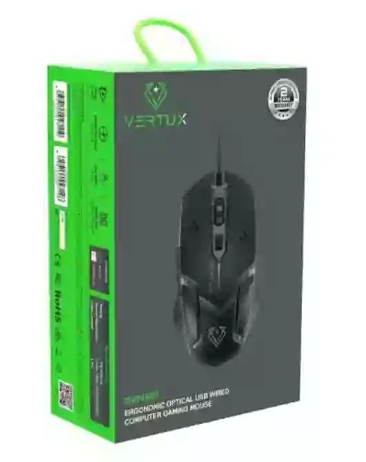 VERTUX Kryptonite Wired Gaming RGB Mouse